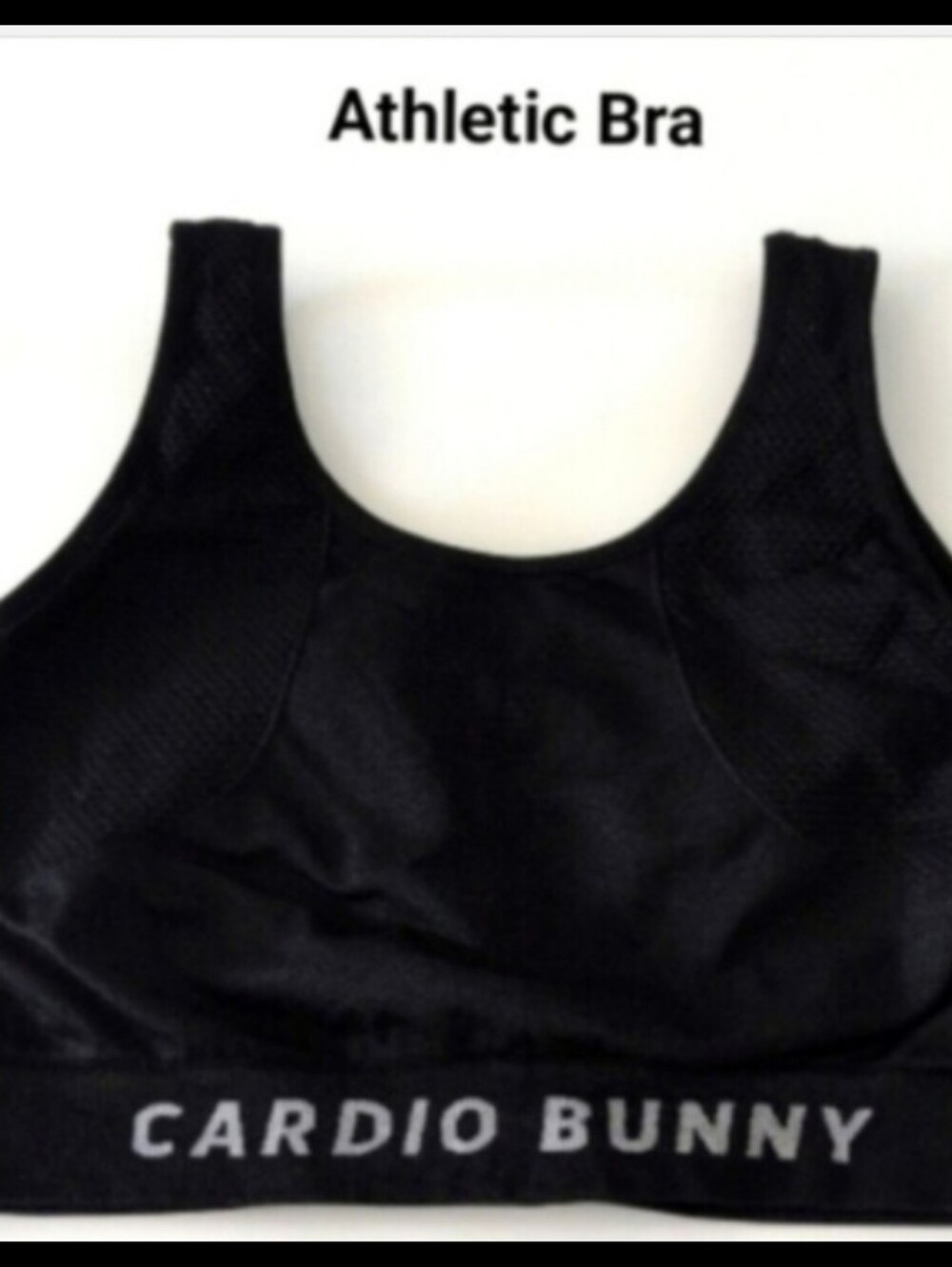 Cardio Bunny Black Athletic bra Top Size Sm, athletic sports bra